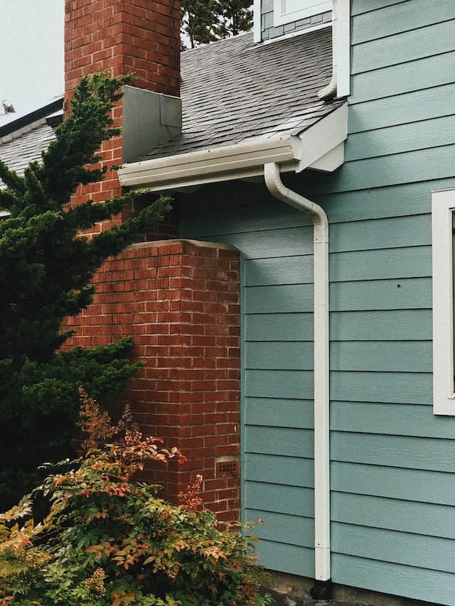 Close-up of gutters on a house