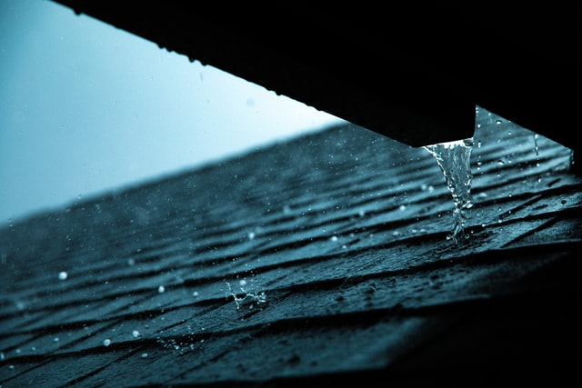 A roof with water leakage